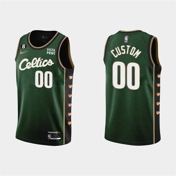 Mens Boston Celtics Active Player Custom Green 2022-23 City Edition Stitched Basketball Jersey